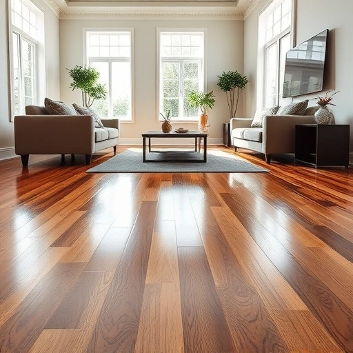 Spacious Tinker AFB room with polished hardwood floor, modern furniture, and natural light creating an elegant atmosphere.