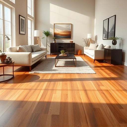 Beautifully designed interior with polished wooden flooring, contemporary furniture, and elegant decor in Choctaw OK.