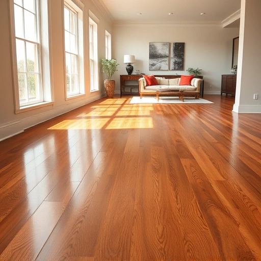 Beautifully polished hardwood flooring in Union City, OK, reflecting light, with elegant decor and soft wall colors.