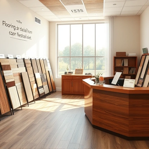 Showroom in Union City OK displaying a variety of flooring samples with modern decor and inviting ambiance.
