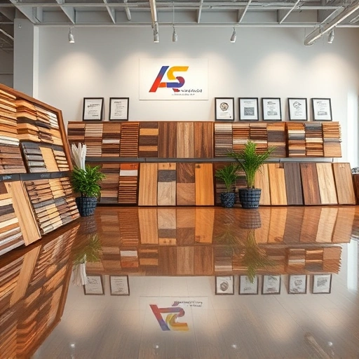 Showroom in Blanchard, OK displays diverse flooring options like hardwood, tile, and carpet in a professional setting.