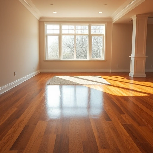 Spacious room in Guthrie, OK with elegant hardwood flooring, neutral walls, and modern lighting creating a warm atmosphere.
