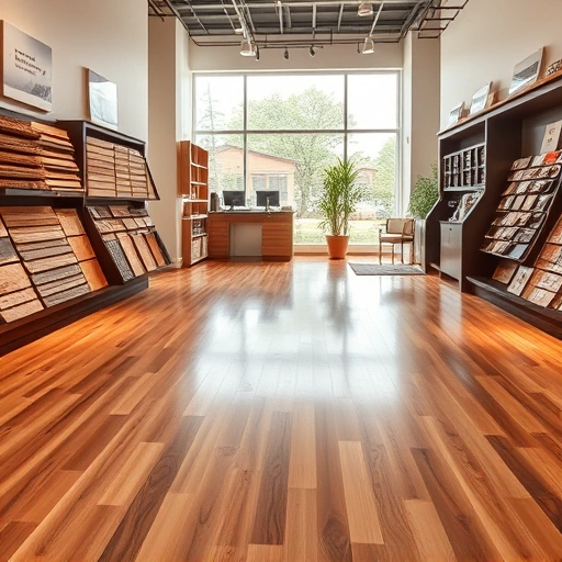 Showroom for Flooring Sales and Installation Services in Purcell, OK, featuring polished wood floors and elegant displays.