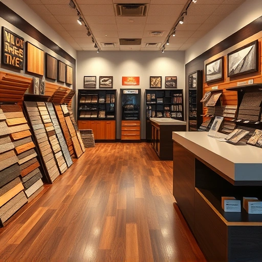 Spacious flooring showroom in Edmond, OK showcasing hardwood, laminate, tile, and carpeting with elegant decor.
