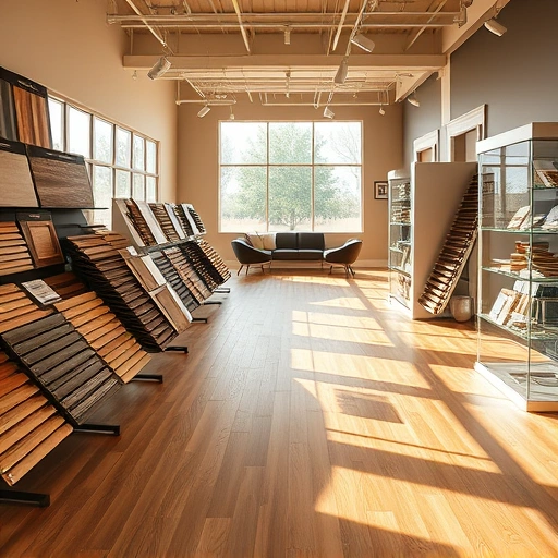 Showroom in Ardmore, OK displaying various flooring options like hardwood, laminate, tile, and carpet in a welcoming atmosphere.