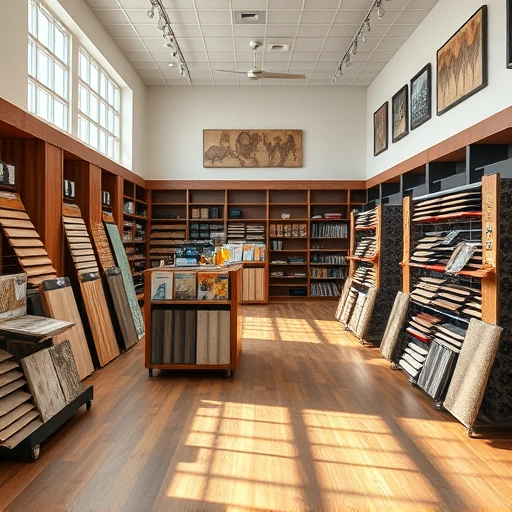 Flooring showroom in Goldsby OK showcasing hardwood, laminate, tile, and carpet in a professional setting.
