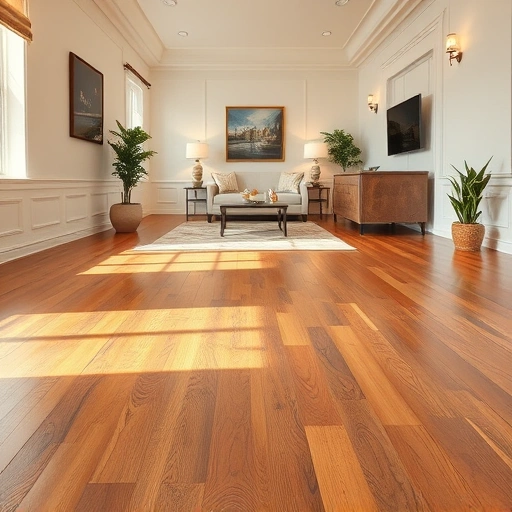 Completed hardwood flooring installation in Yukon OK featuring rich textures and elegant interior decor accents.