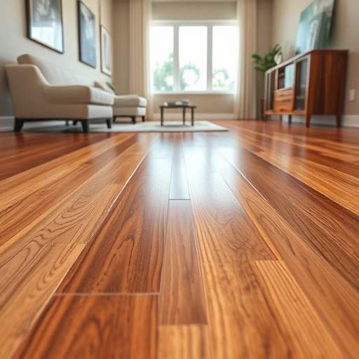 Seamless transition strip connecting hardwood floors in a stylish room with neutral tones and natural light.