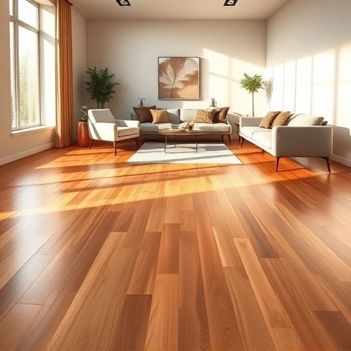 Perfectly installed hardwood floor in a modern Oklahoma City interior, showcasing rich wood tones and elegant design.