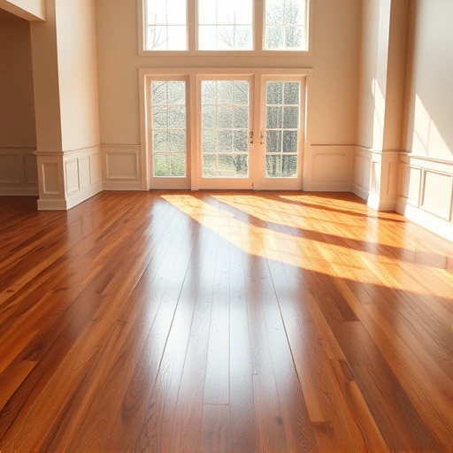 Spacious Oklahoma City home with a polished hardwood floor reflecting natural light through large windows.
