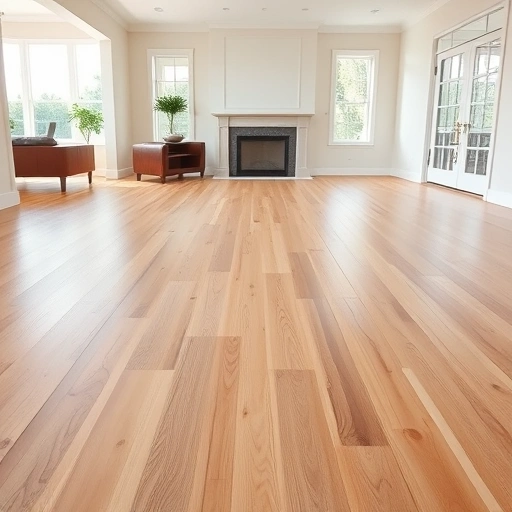 Flawless wooden subfloor leveling in a bright, modern interior, showcasing quality craftsmanship in Oklahoma City.