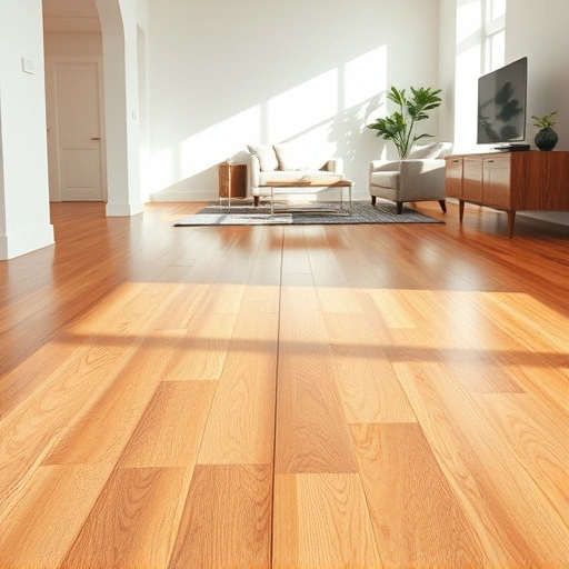 Hardwood floor seam repair in a modern Oklahoma City interior, showcasing polished planks and elegant decor.