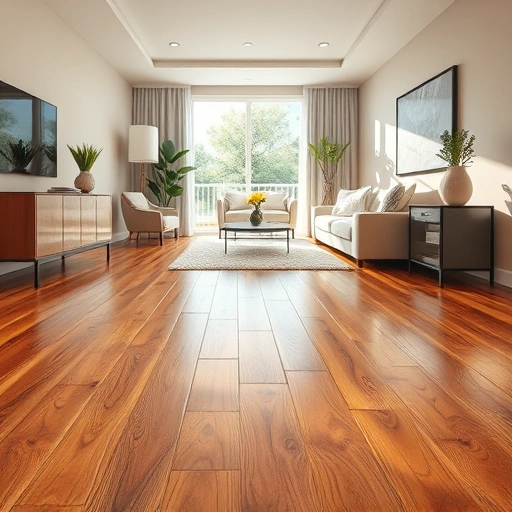 Completed flooring installation in Warr Acres, OK featuring warm wood tones and polished finish in a stylish living room.