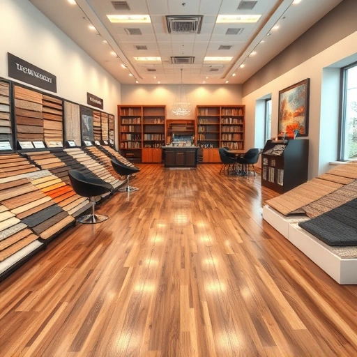 Showroom displaying various high-quality flooring options in Yukon, OK with polished surfaces and professional ambiance.