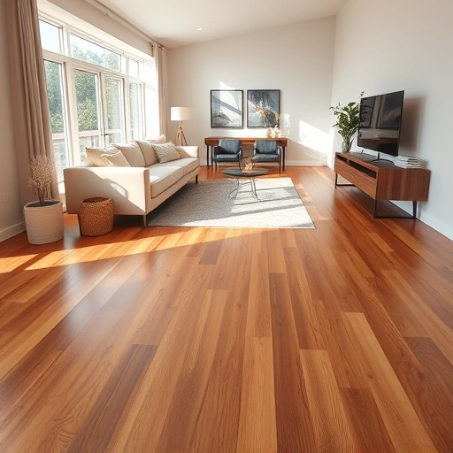 Spacious living area in Purcell, OK with polished hardwood floors and modern decor, showcasing quality craftsmanship.