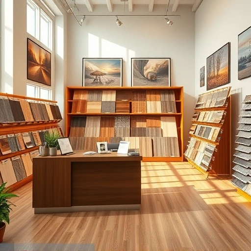 Showroom in Oklahoma City featuring premium flooring samples and elegant displays for residential and commercial services.