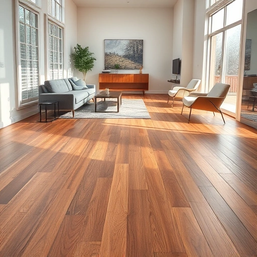 Finished flooring project in Wellston OK featuring hardwood and tile designs with natural light and minimal decor.