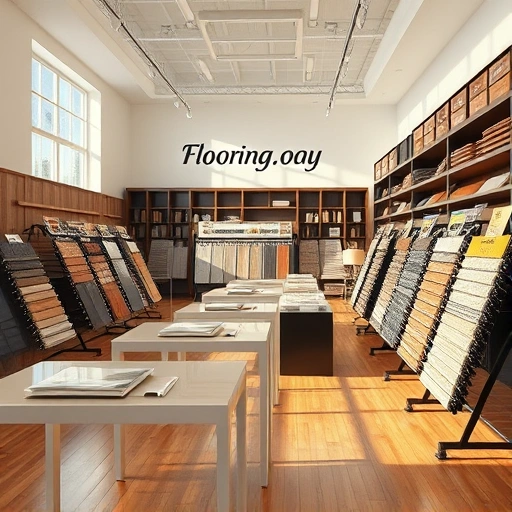 Flooring showroom in Noble, OK featuring a variety of hardwood, laminate, tile, and carpet samples in a sophisticated setting.