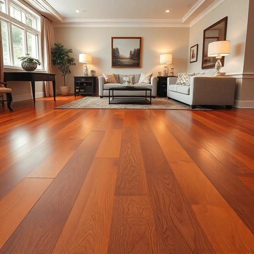 Beautiful hardwood flooring installation in Nicoma Park OK, showcasing rich tones and elegant interior decor.