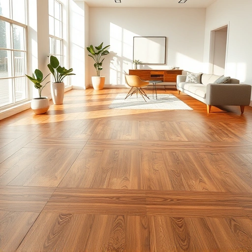 Beautiful hardwood and tile flooring installation in a modern room with natural light and minimalistic decor.