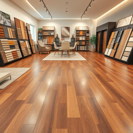 Showroom in Del City OK with polished hardwood, luxurious carpet, and elegant tile showcasing quality flooring.
