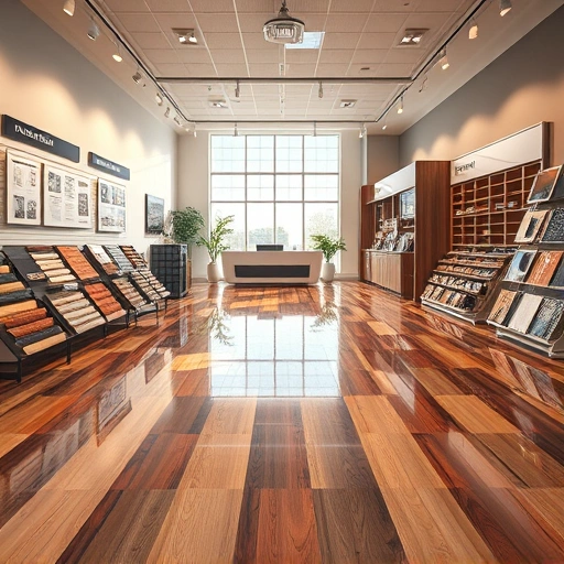 Showroom in Jones, OK showcasing a variety of high-quality flooring options with elegant lighting and modern design.