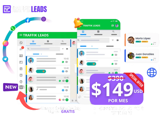 Plataforma Traffik Leads por $149 USD al mes
