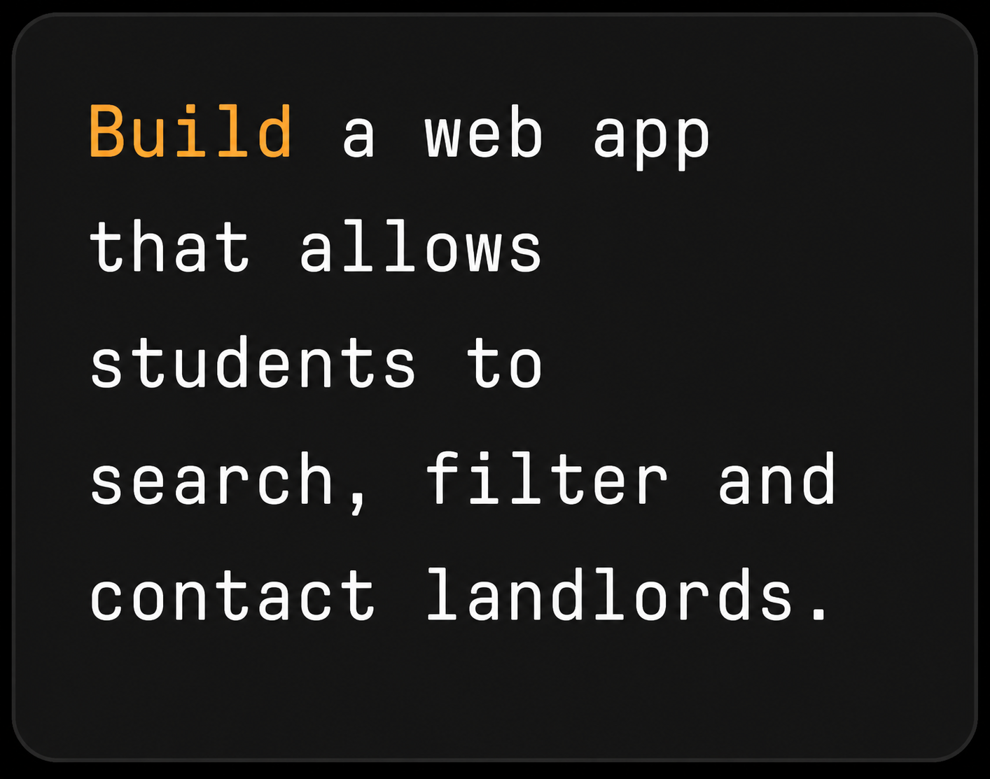 A prompt asking AI to build a web app