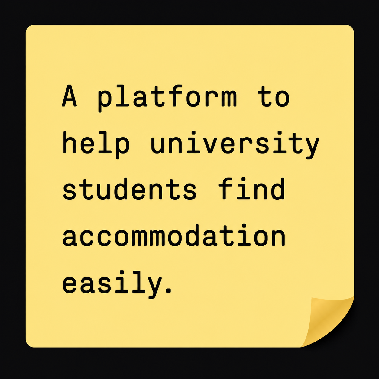 A simple app idea written on a sticky note