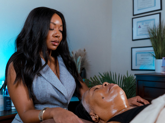 YaYa performing a customized facial
