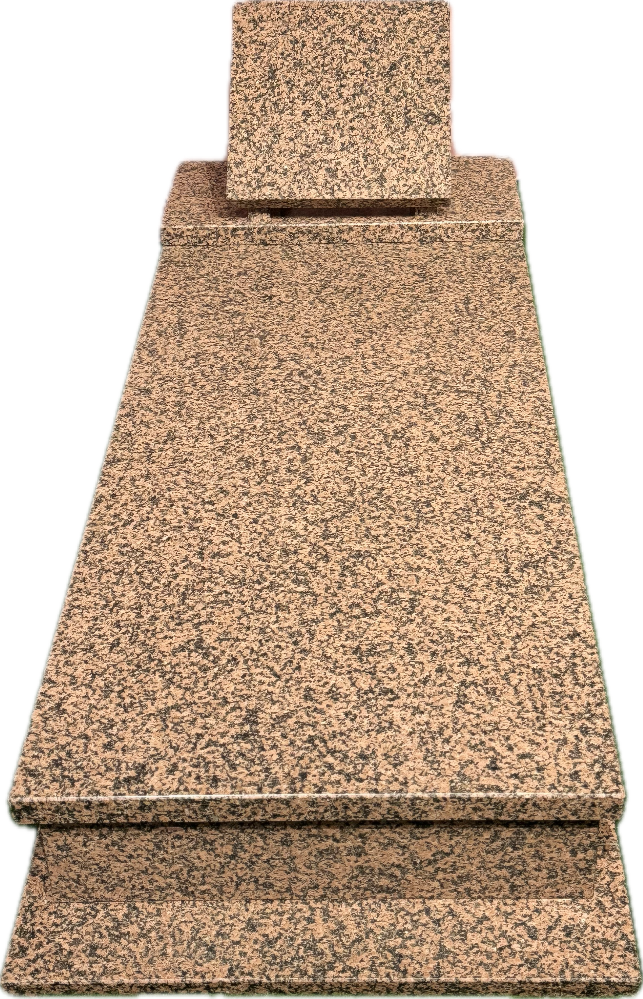Modèle de pierre tombale Adara A1 avec stèle Dalhia D2 en granit Rosso Balmoral poli, groupe 3.