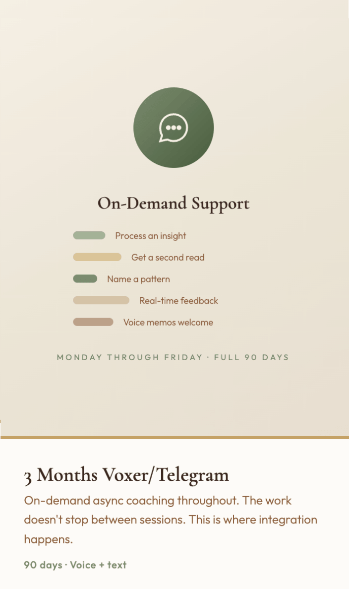 Voxer Telegram on-demand support showing voice memo patterns