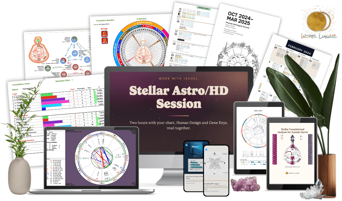 The session deliverables: charts, almanac and reports on screens