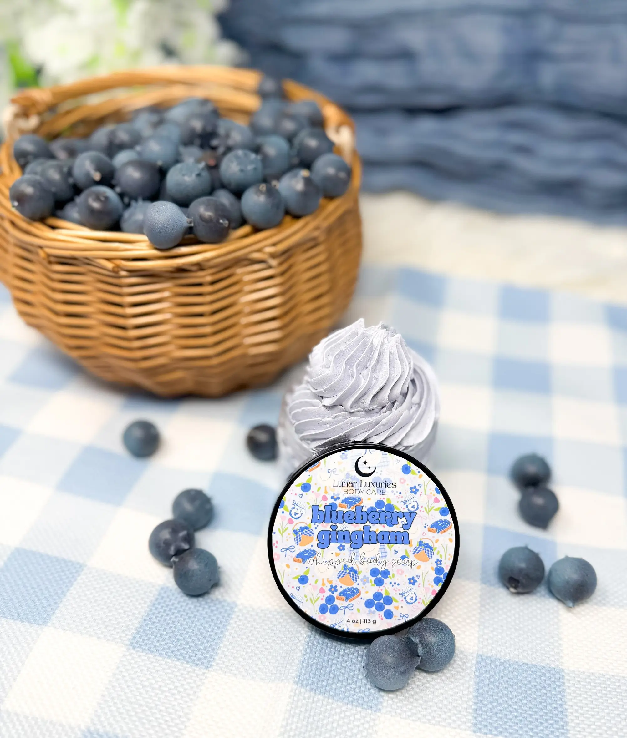 Blueberry Gingham Whipped Soap
