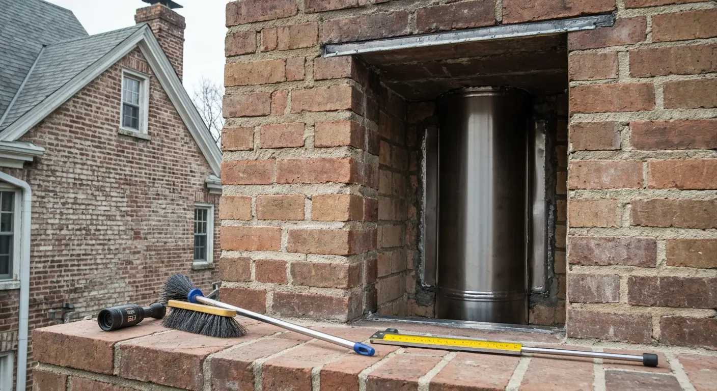 Full chimney relining and partial rebuild for damaged masonry