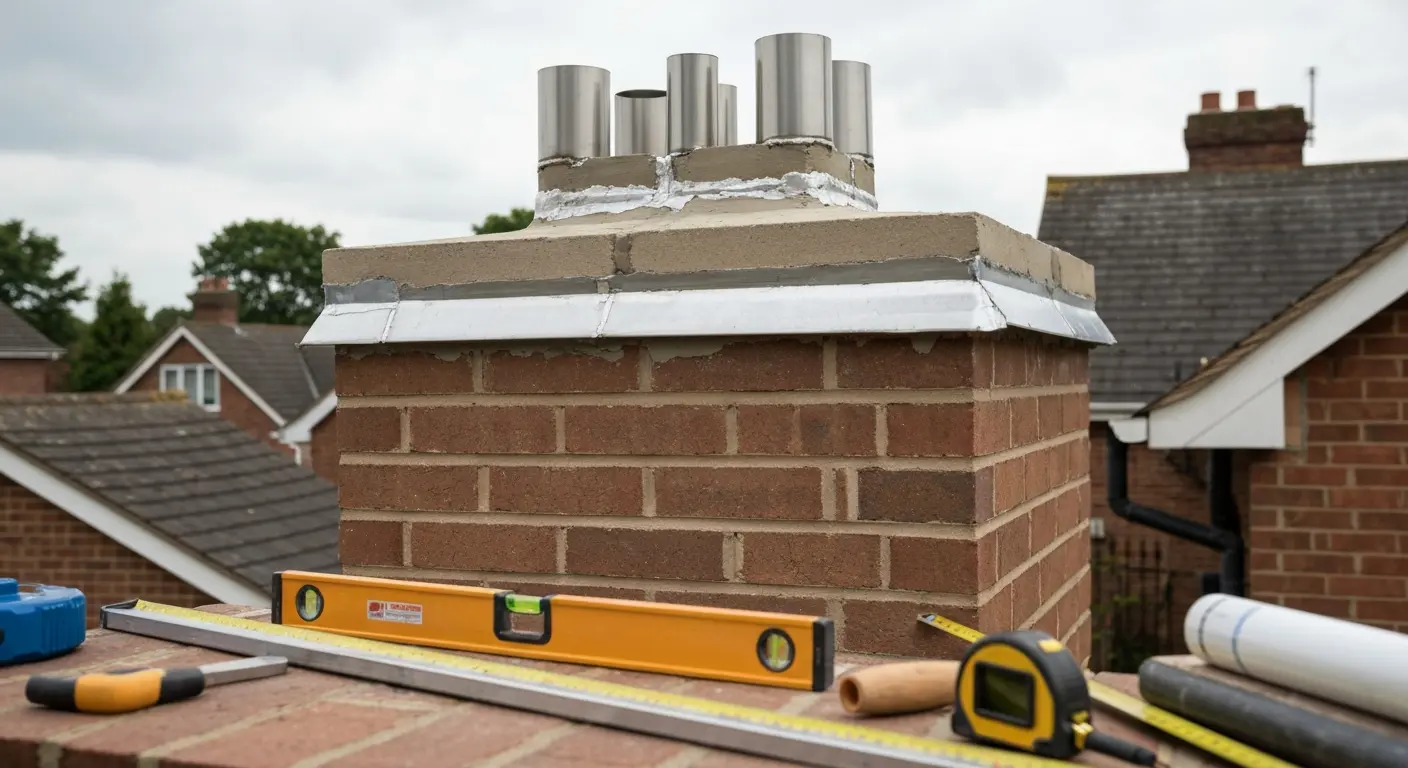 Chimney relining work in progress