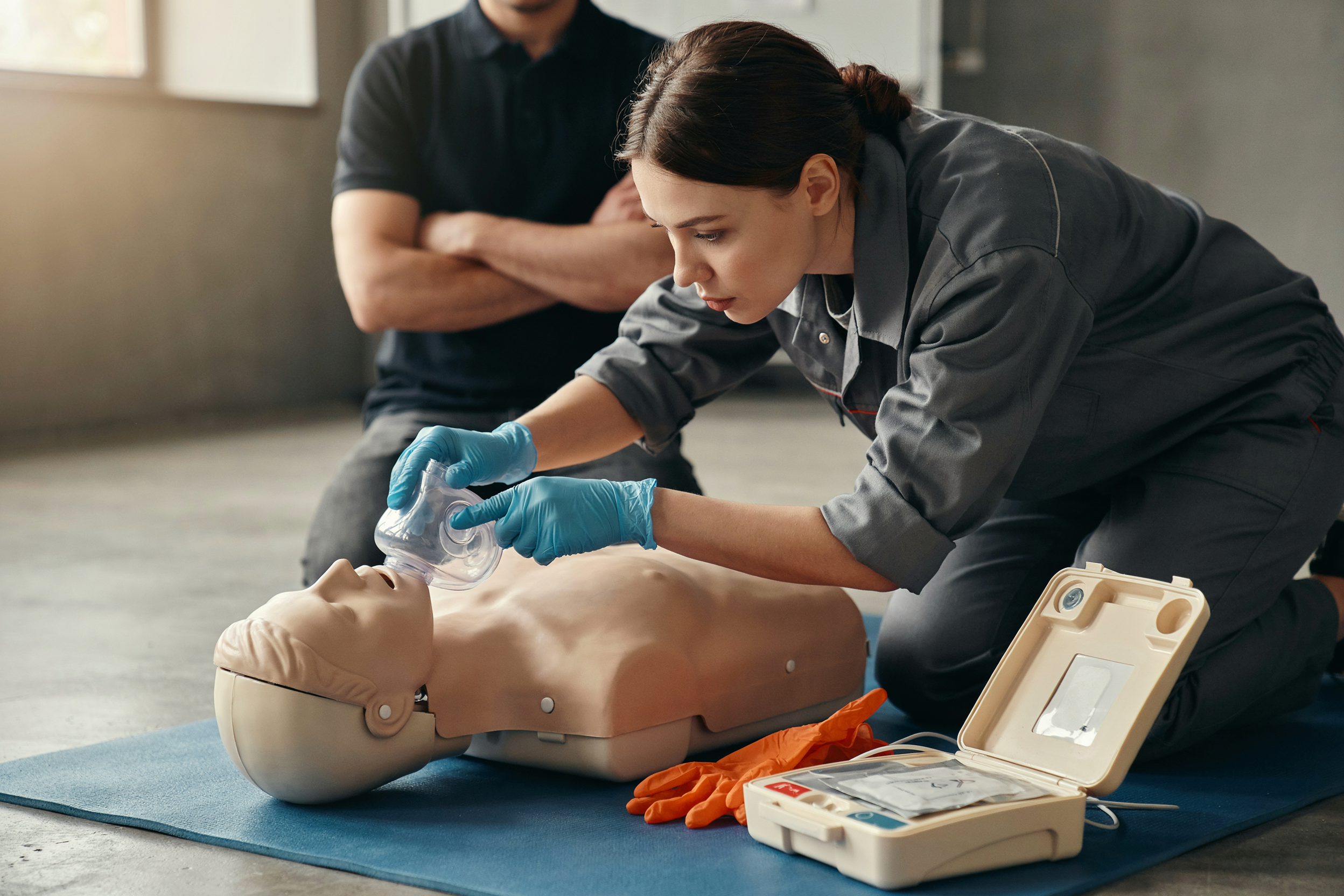 Pocket mask rescue breaths