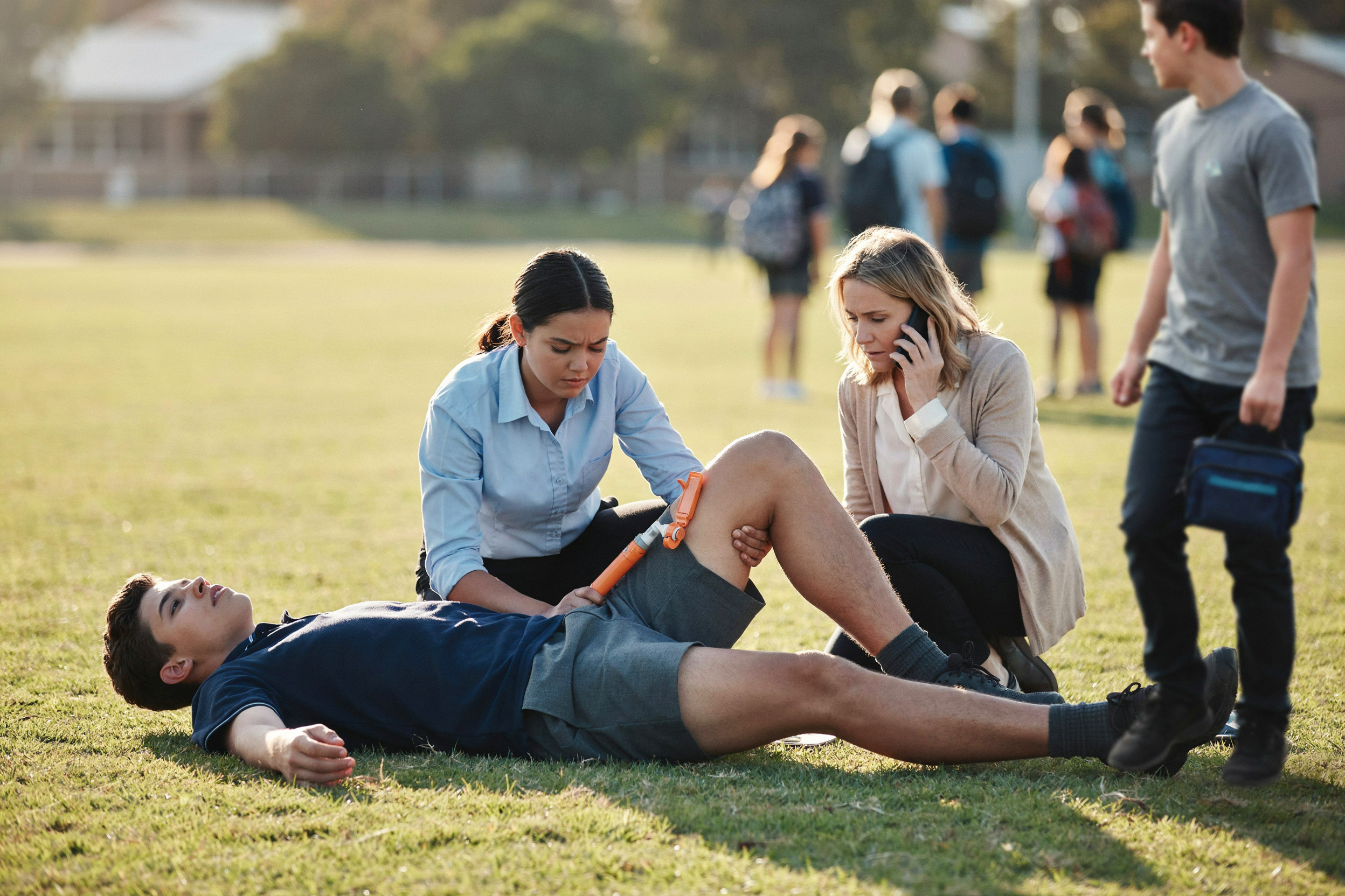 giving the adrenaline autoinjector