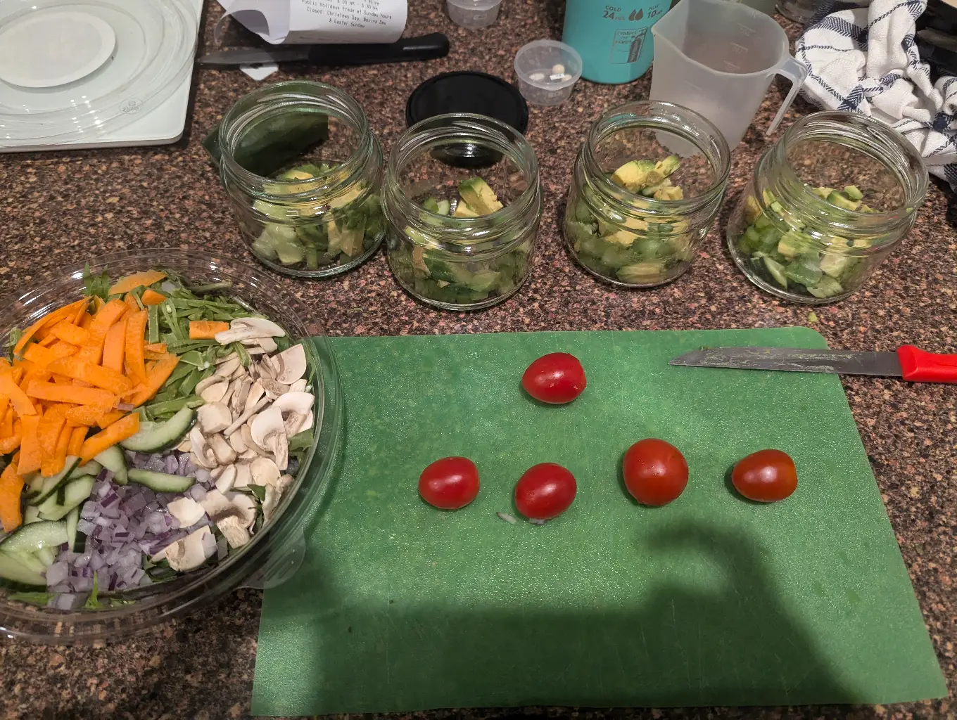 Omelette jars: prep your fillings