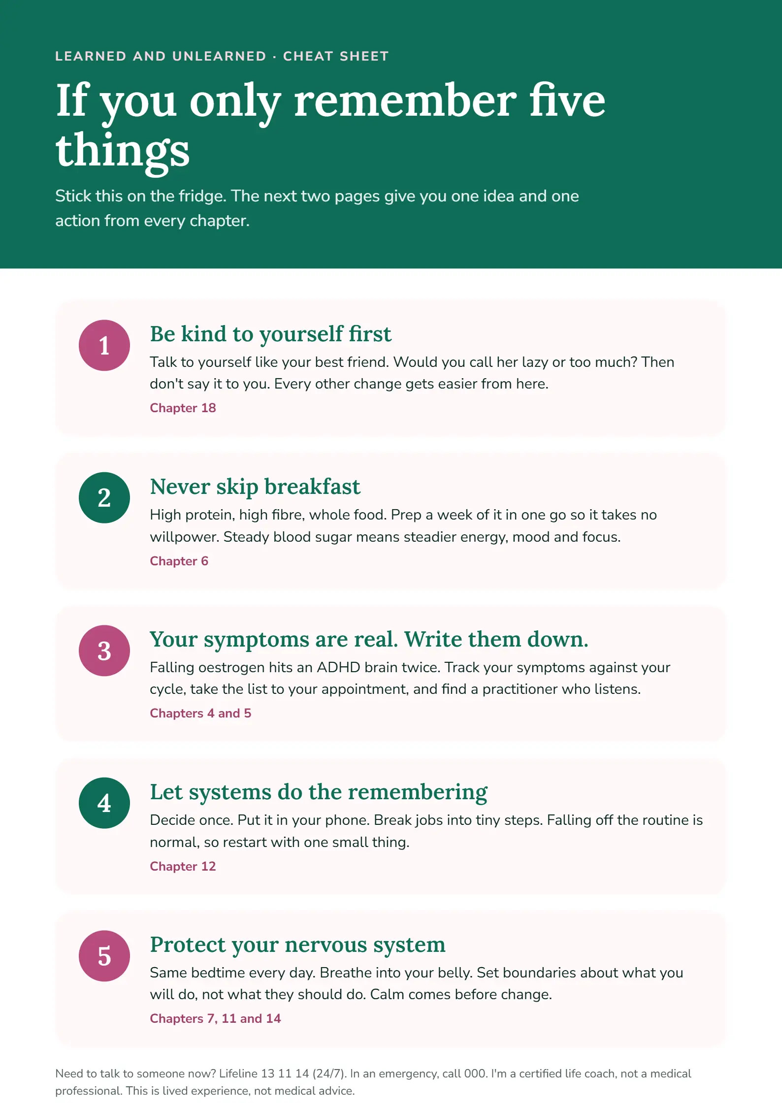 Preview of If you only remember five things