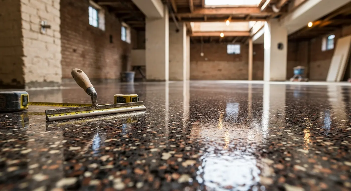 Decorative flake epoxy flooring sample