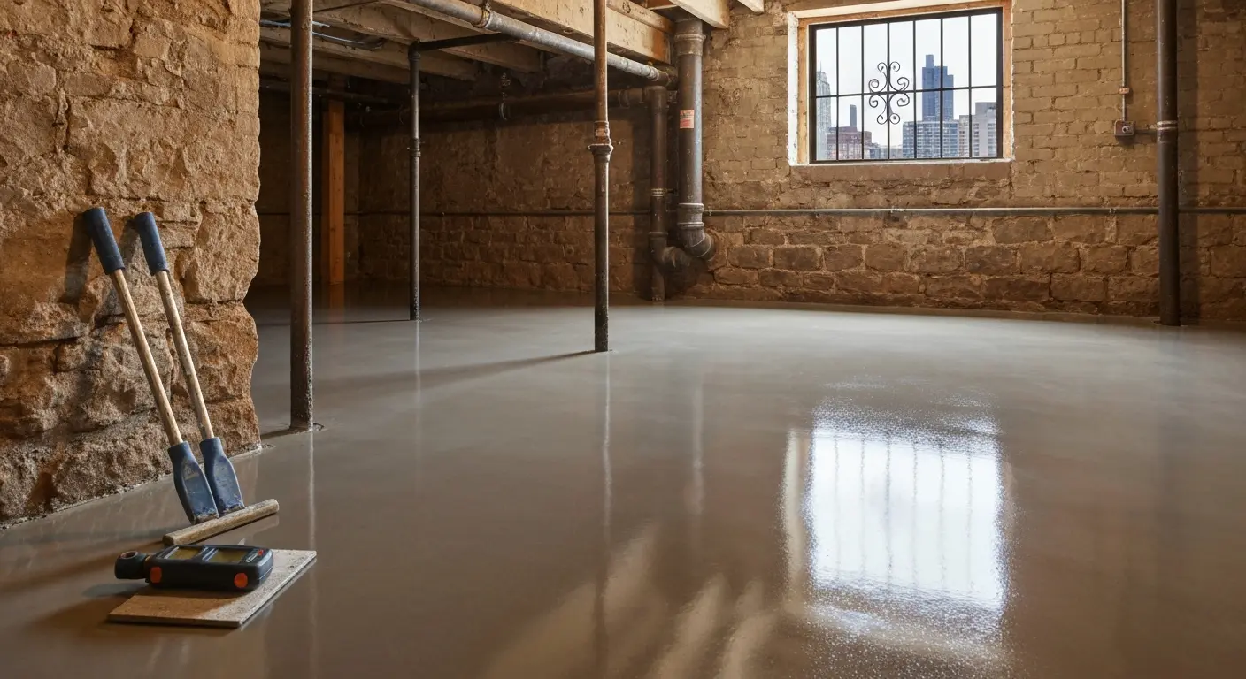 Basement epoxy flooring project