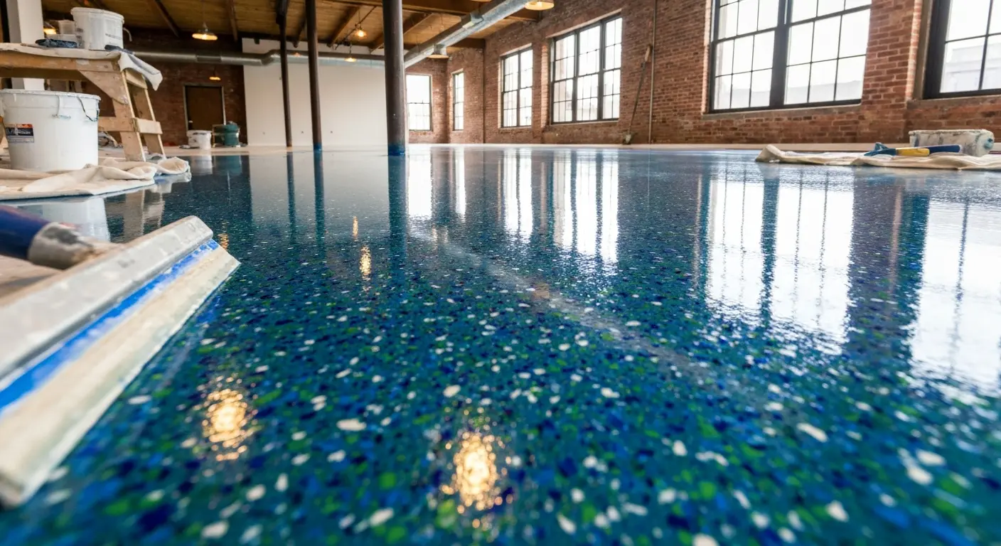 Decorative epoxy flooring