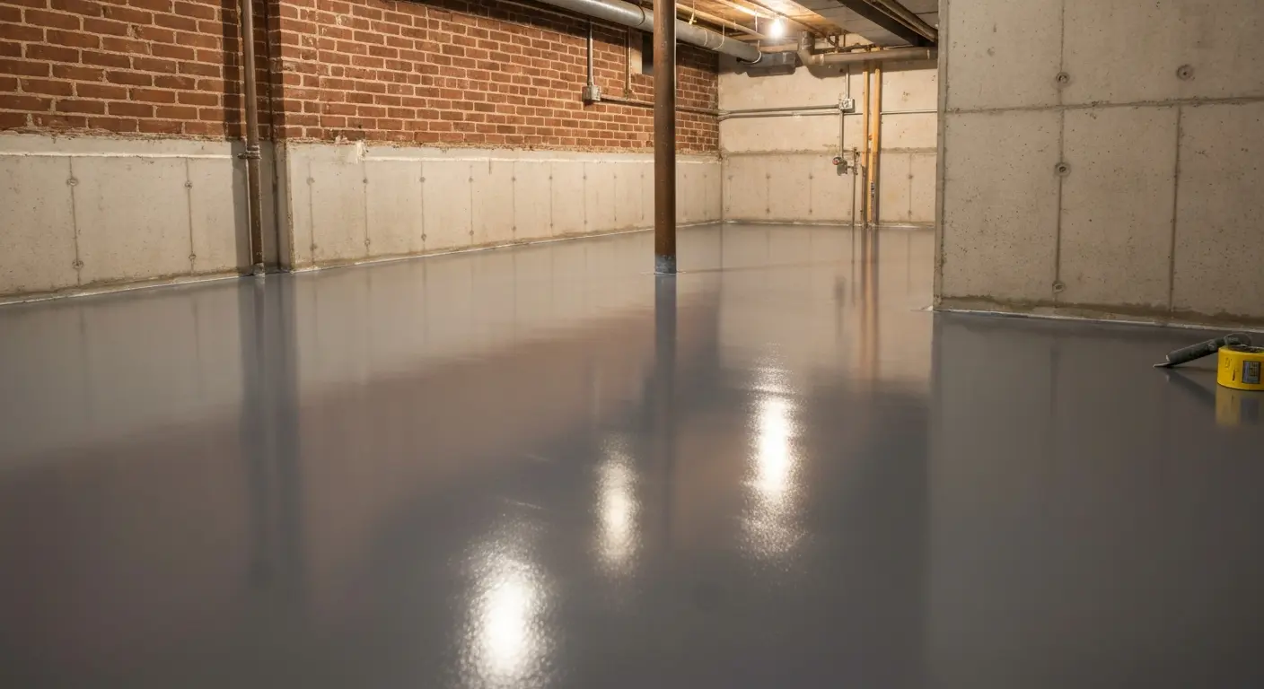 Basement epoxy flooring