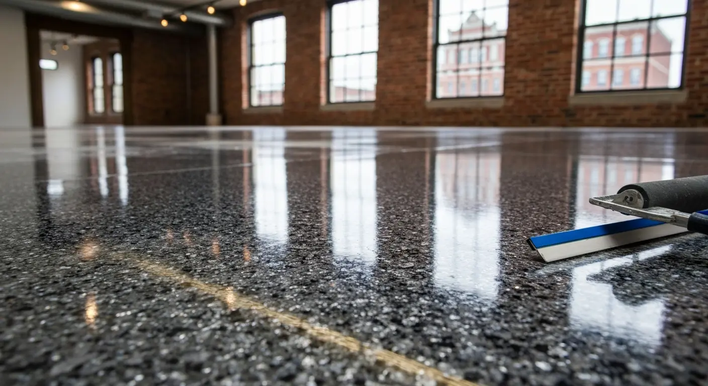 Decorative flake epoxy floor
