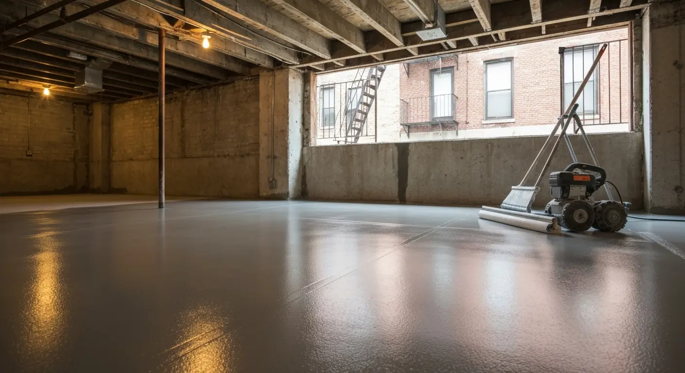 Basement epoxy application