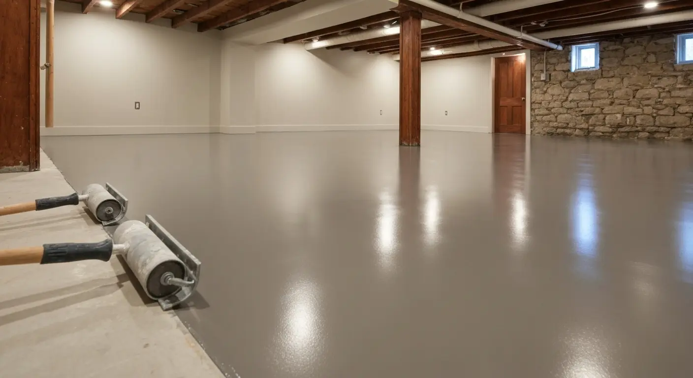 Basement epoxy flooring
