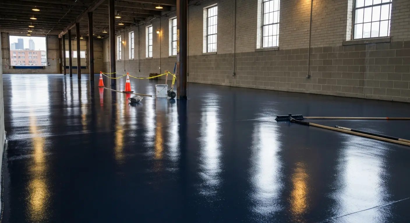 Commercial warehouse epoxy coating