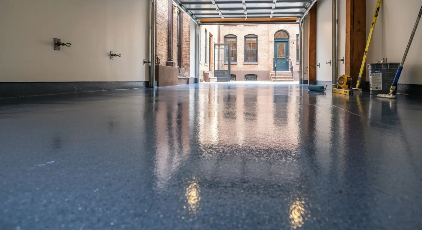 Garage epoxy flooring in Cobble Hill