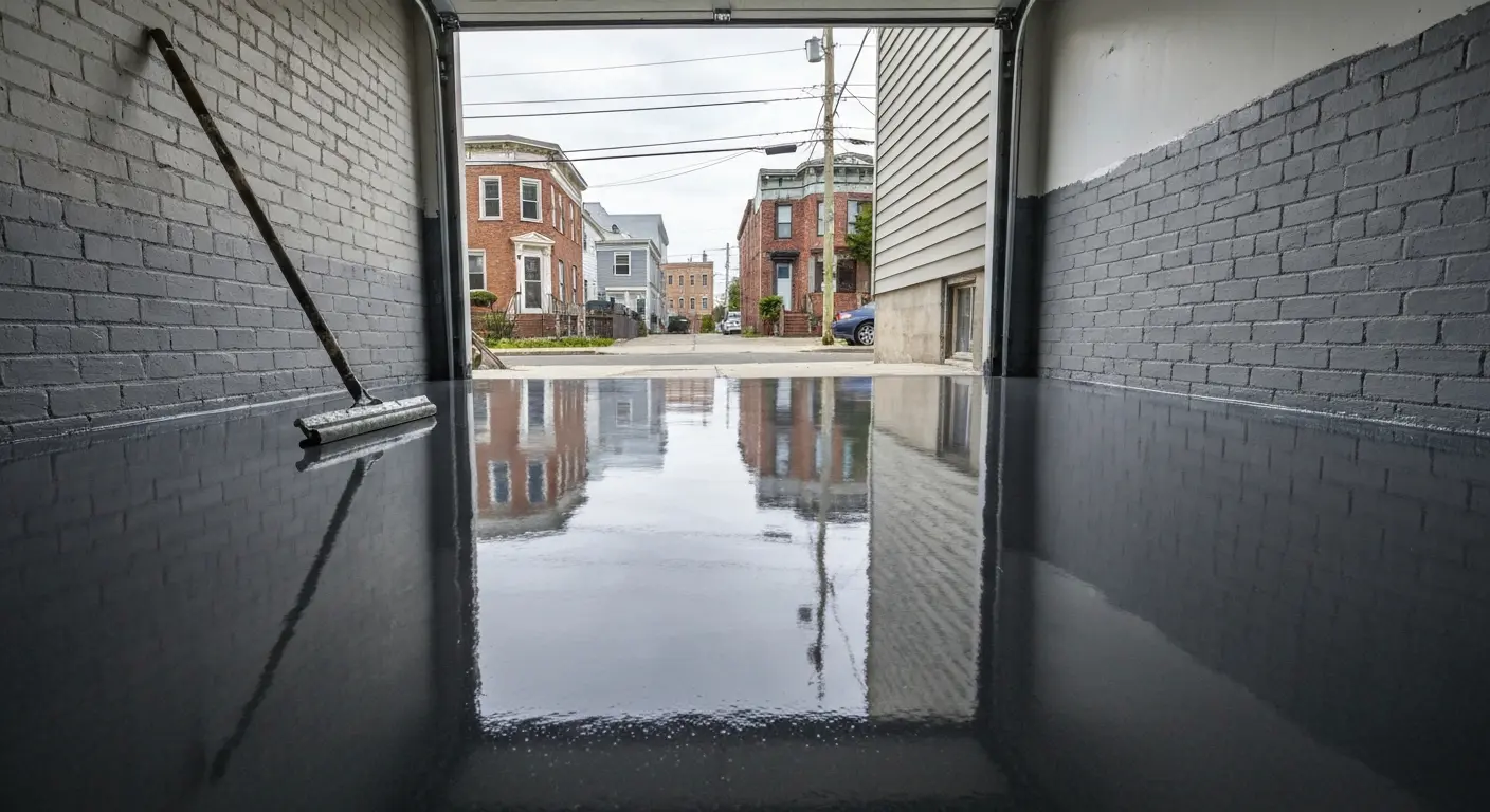 Garage epoxy flooring in Coney Island